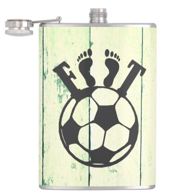 Footprint of Victory Hip Flask (Opened)
