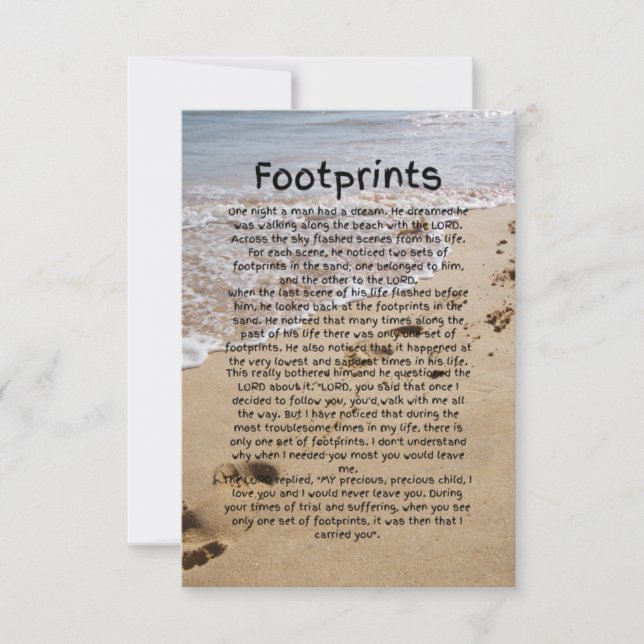 Footprint Poem Flat Greeting Card (Front)