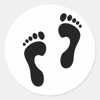 footprints 2 classic round sticker