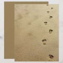 Footprints Beach Sand Scrapbooking Paper