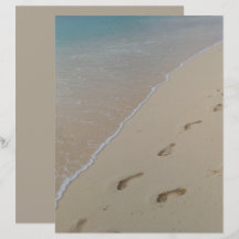 Footprints Beach Scrapbooking Paper