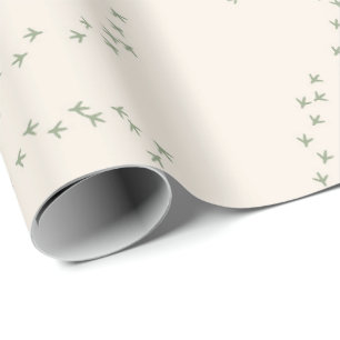 Footprints birds baby wrapping paper
