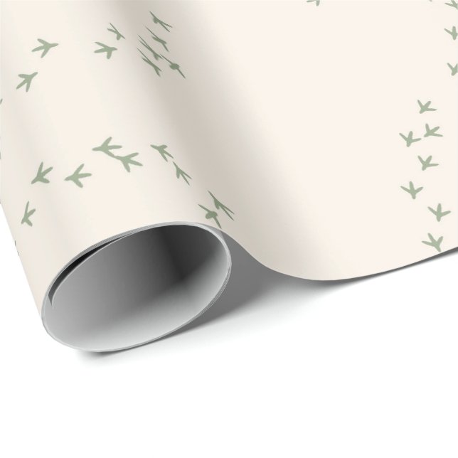 Footprints birds baby wrapping paper (Roll Corner)