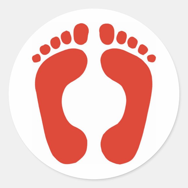 Footprints Classic Round Sticker (Front)
