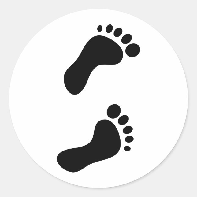 Footprints Classic Round Sticker (Front)