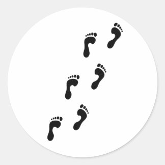 footprints classic round sticker