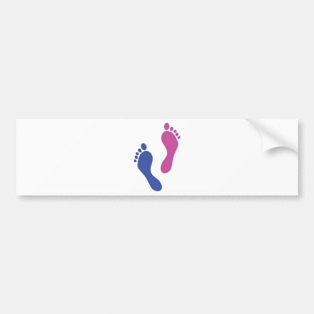 footprints coloured bumper sticker (Front)