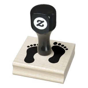 Footprints Design Wooden Stamp