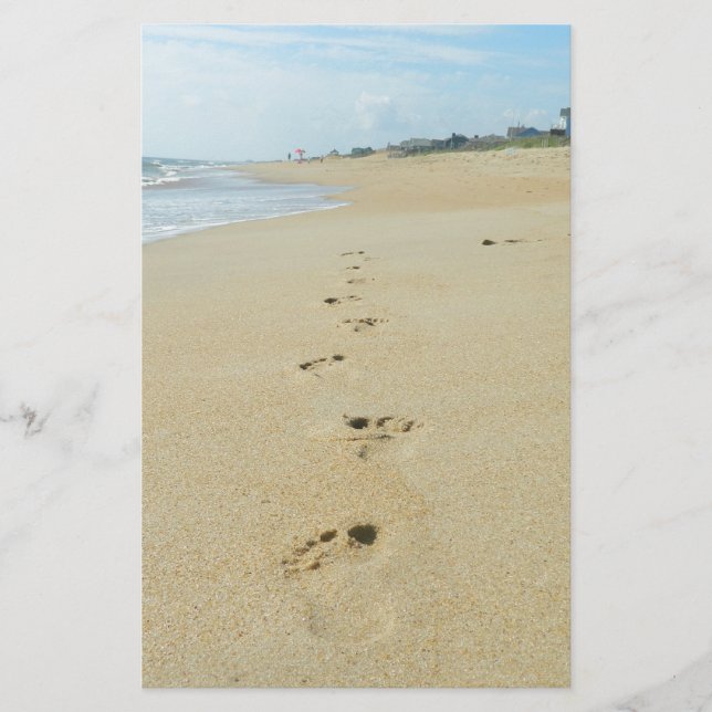 Footprints Down The Beach Stationery (Front)