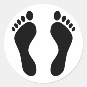 footprints feet classic round sticker