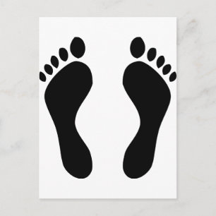 footprints feet postcard