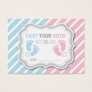 Footprints Gender Reveal Voting Card