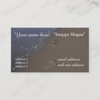Footprints in Sand Ocean Shore Business Card