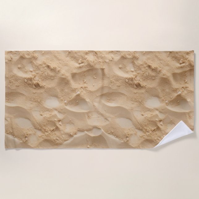 Footprints in Sand Towel – Real Beach Texture (Front)