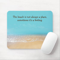 Footprints In Sand With Beach Quote Mouse Pad