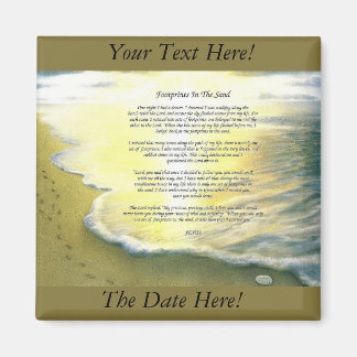Footprints In The Sand 2 Inch Square Magnet