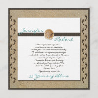 Footprints in the Sand Anniversary Invitation