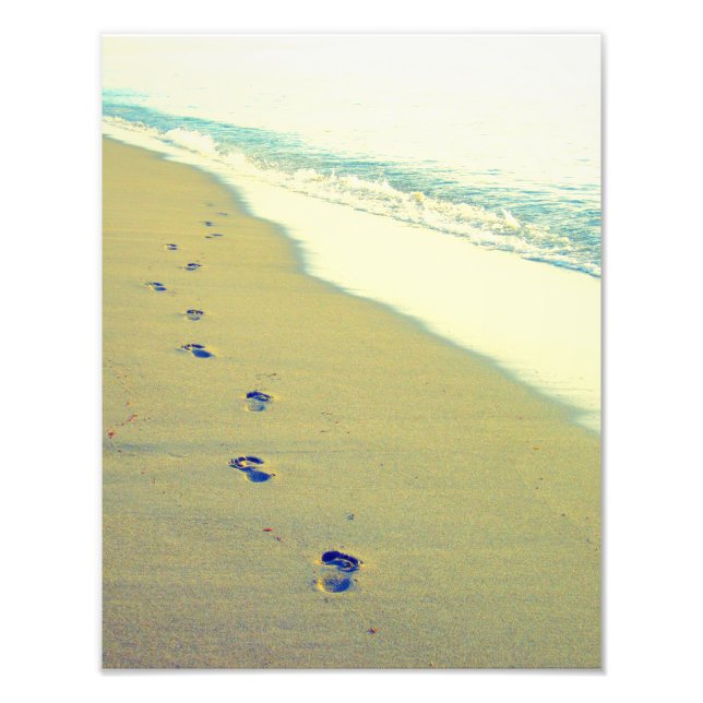 Footprints in the Sand Beach Photo Print (Front)