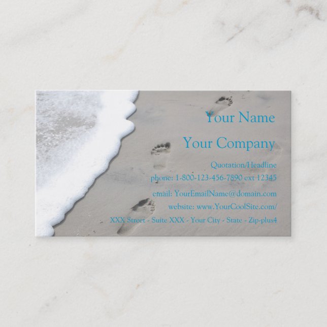Footprints in the Sand - business card template (Front)