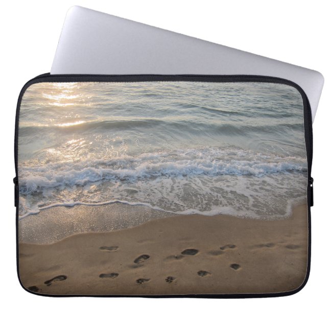 Footprints in the Sand Laptop Sleeve (Front)