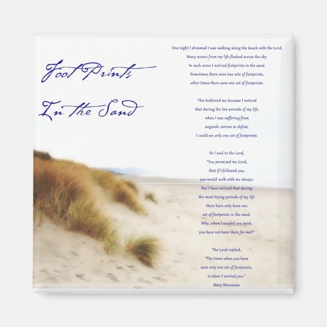 footprints in the sand magnet (Front)