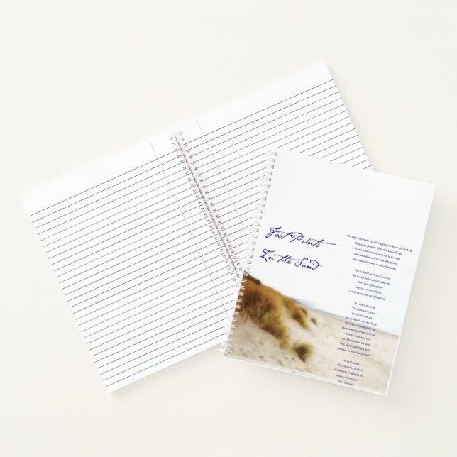 footprints in the sand notebook (Inside)