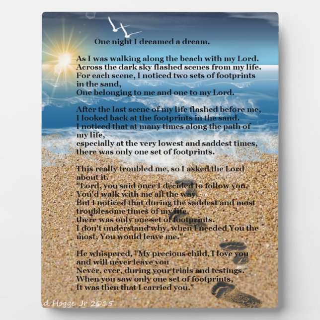 Footprints in the Sand Plaque (Front)
