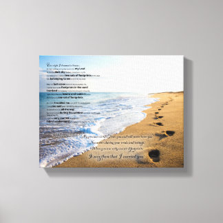 Footprints in the Sand Poem 10x8 Canvas Print