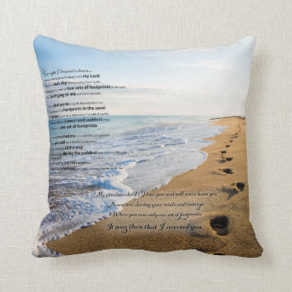 Footprints in the Sand Poem Cushion