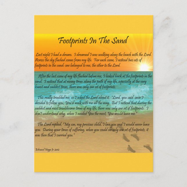 Footprints in the Sand Postcard (Front)