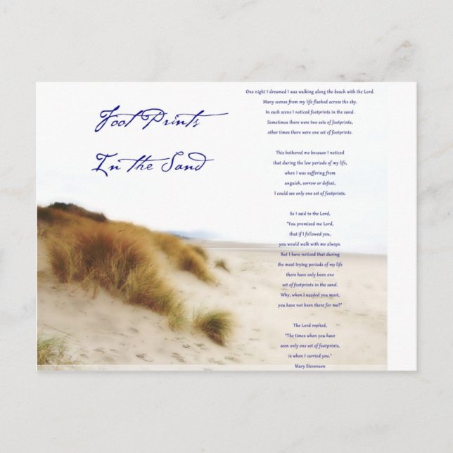 footprints in the sand postcard (Front)