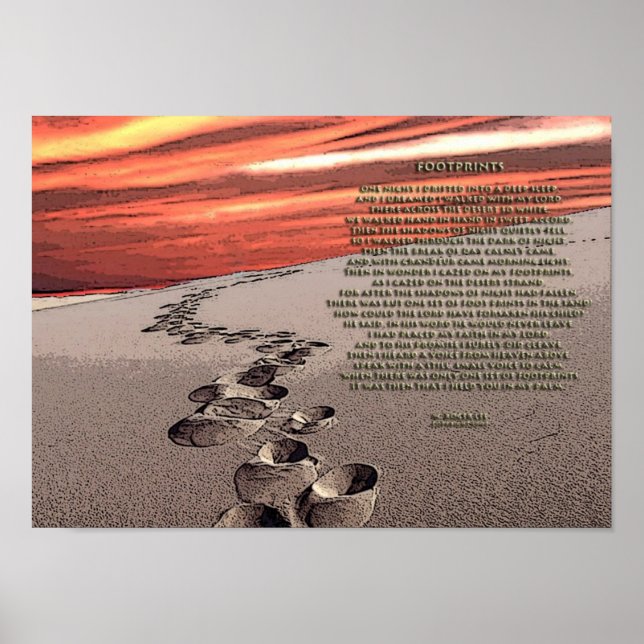 Footprints In The Sand Poster (Front)