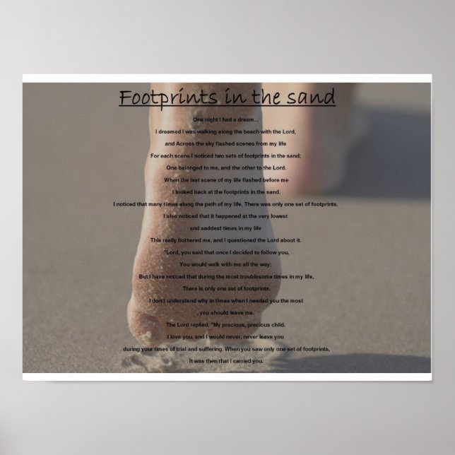 footprints in the sand poster (Front)