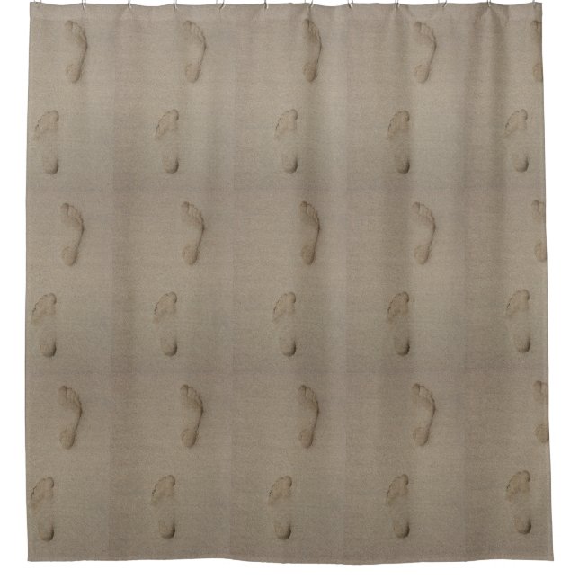 Footprints in the sand shower curtain (Front)