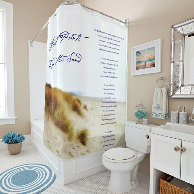 footprints in the sand shower curtain (Creator Uploaded)