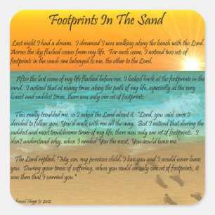 Footprints in the Sand Square Sticker