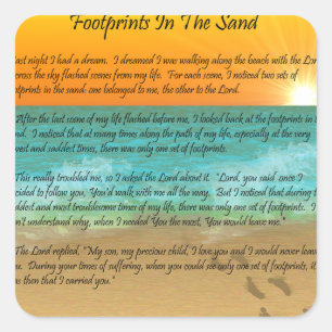 Footprints in the Sand Square Sticker