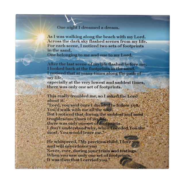 Footprints in the Sand Tile (Front)