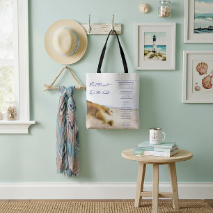 footprints in the sand tote bag