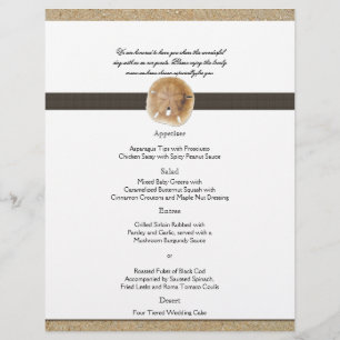 Footprints in the Sand Wedding Menu