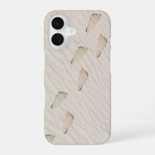 Footprints In Windswept Beach Sand iPhone 16 Case