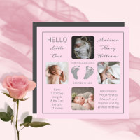 Footprints Magnetic Photo Birth Announcement