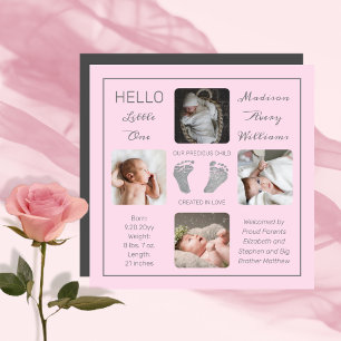 Footprints Magnetic Photo Birth Announcement
