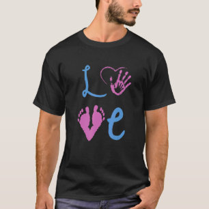 Footprints Of Hands And Feet Of Father And Son Wor T-Shirt