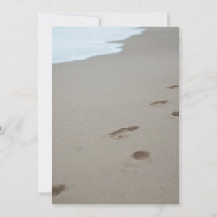 Footprints on a white beach in Mozambique Thank You Card