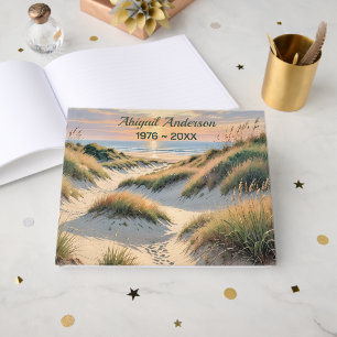 Footprints On Beach Dune Guest Book