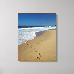Footprints On Beach, Mabibi, Thongaland Canvas Print