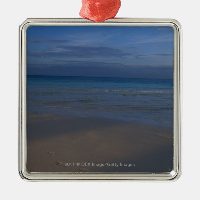 Footprints on beach metal tree decoration (Front)