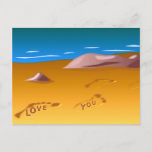 Footprints on Beach Postcard