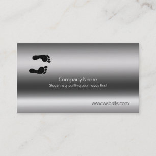 Footprints on Metallic-look template Business Card